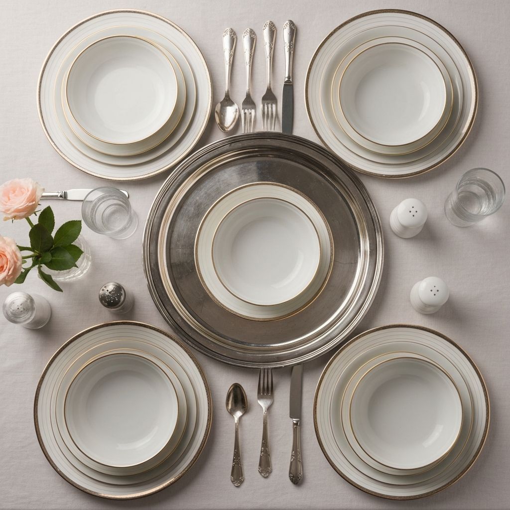 Formal table setting with multiple plates and tableware