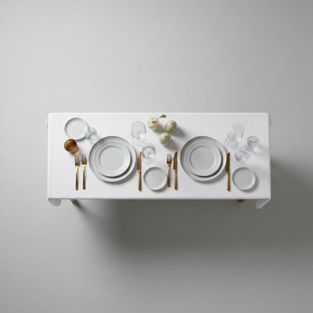 Table setting arrangement demonstrating environmental influence on serving