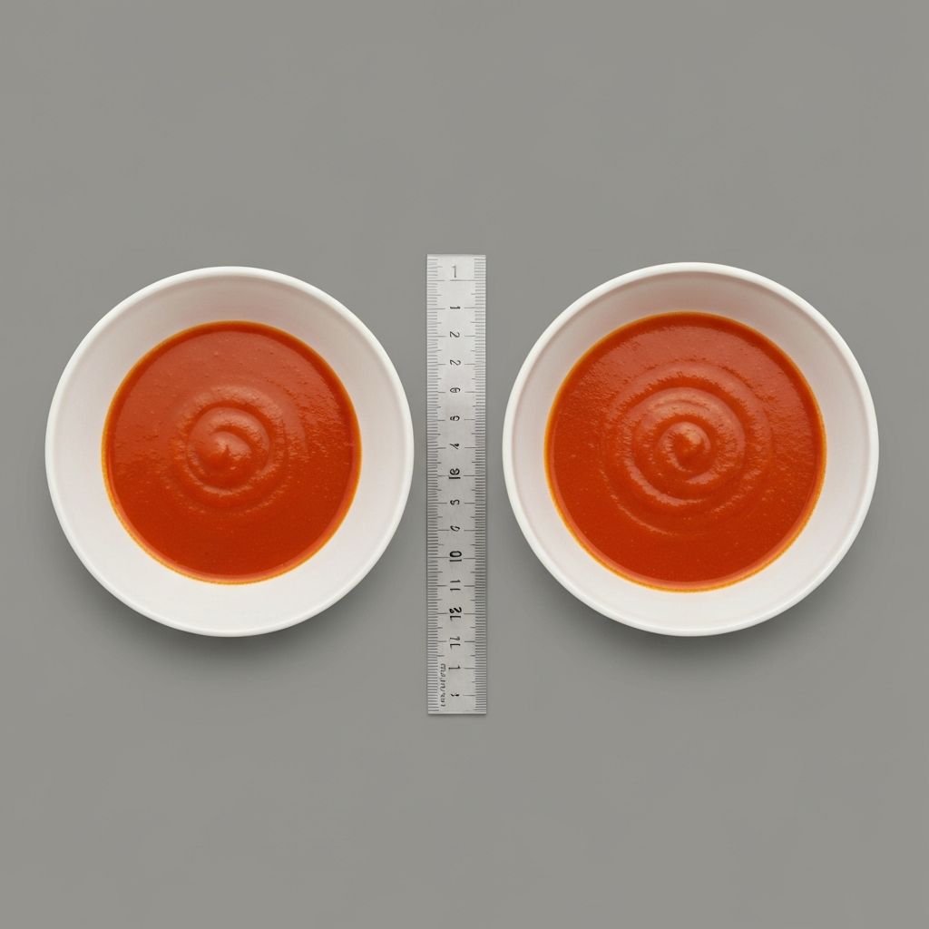 Two identical bowls of soup showing depth perception differences